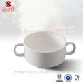 Sopera de sopa de porcelana caliente de la venta, taza de sopa de porcelana